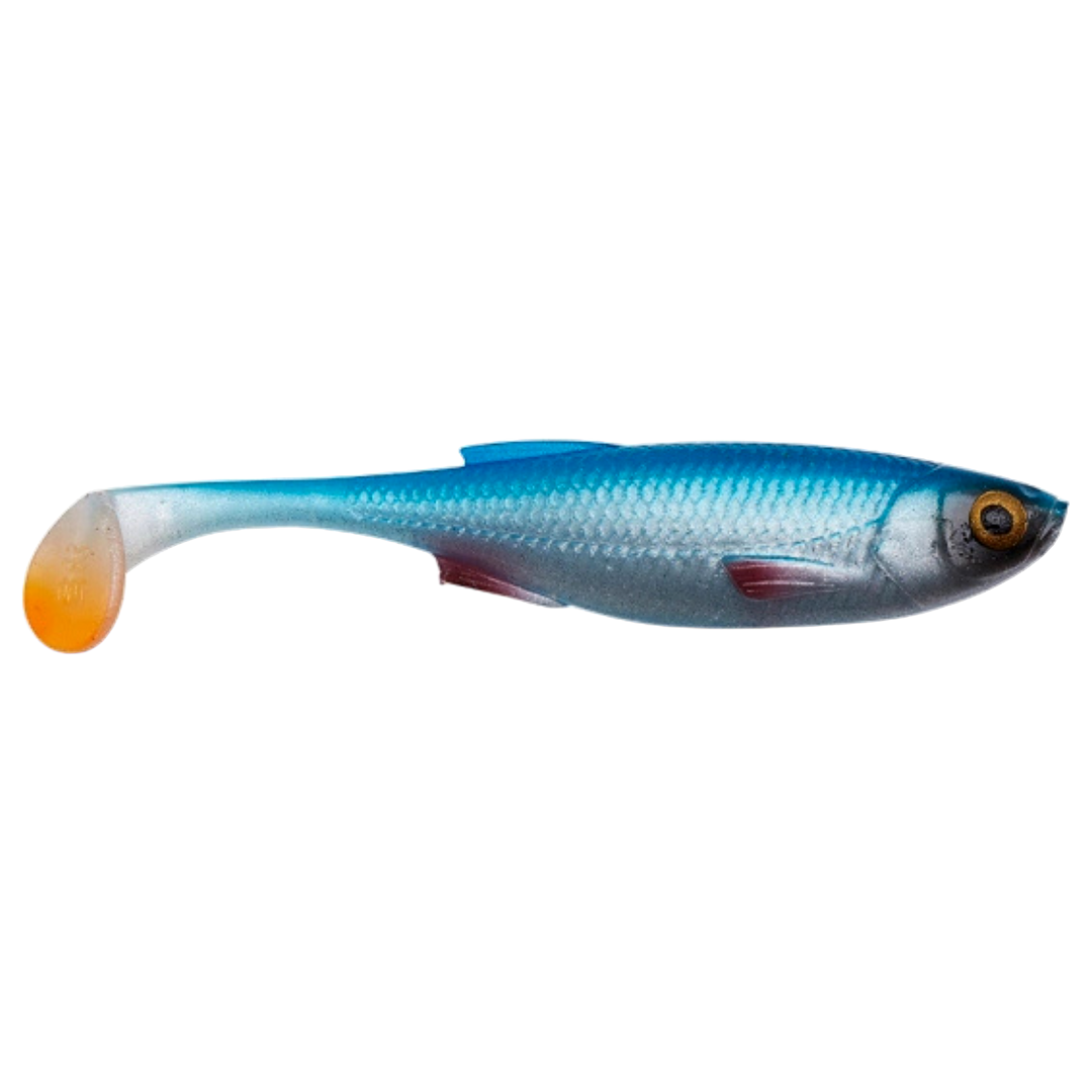 Savage Gear Craft Shad Jigi 8.8cm 4.2g Blue Pearl sivulta, pää oikealla
