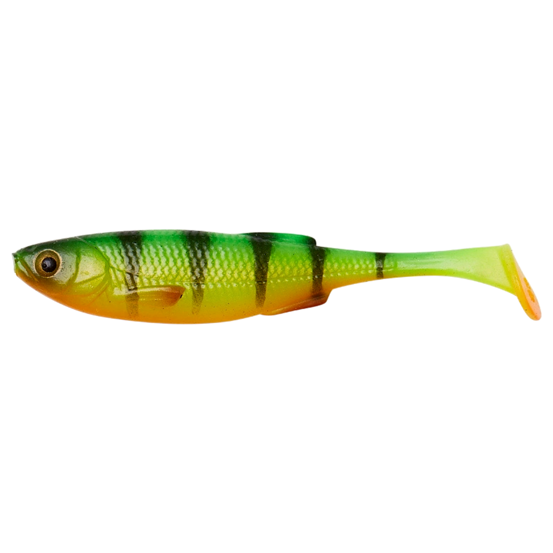 Savage Gear Craft Shad Jigi 8.8cm 4.2g Firetiger sivulta, pää vasemmalla