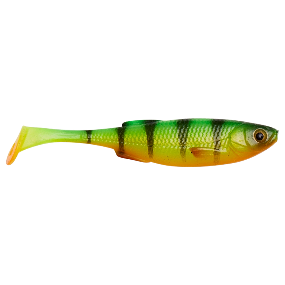 Savage Gear Craft Shad Jigi 8.8cm 4.2g Firetiger sivulta, pää oikealla