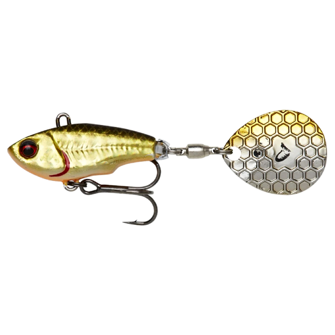 Savage Gear Fat Tail Spin 5.5cm 9g Dirty Roach sivulta, pää vasemmalla