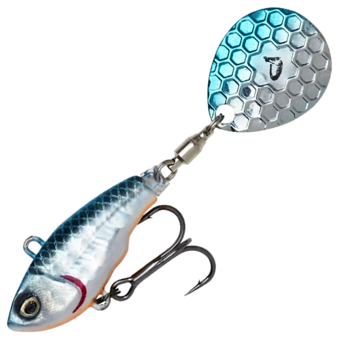 Savage Gear Fat Tail Spin NL (lyijytön) 6.5cm 12.5g, väri Blue Silver: sininen selkä, hopeinen kylki ja vaaleansininen lippa