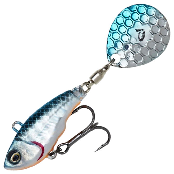 Savage Gear Fat Tail Spin NL (lyijytön) 6.5cm 12.5g, väri Blue Silver: sininen selkä, hopeinen kylki ja vaaleansininen lippa