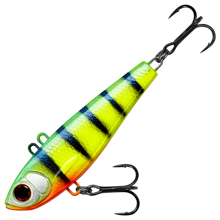 Spinmad Impulse Pro 5cm 6.5g, väri 2807: keltainen runko, mustat poikkiraidat ja oranssi vatsa