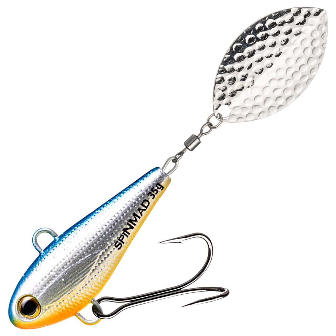 Spinmad Original Turbo Spintail 35g, väri 1005: sininen selkä, hopeinen kylki, keltainen vatsa ja hopeinen lippa
