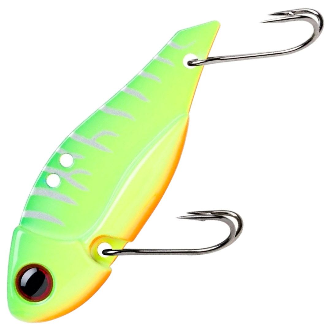 Storm Gomoku Ultra Blade 13g 5cm, väri Firetiger: limenvihreä selkä, keltainen kylki ja oranssi vatsa