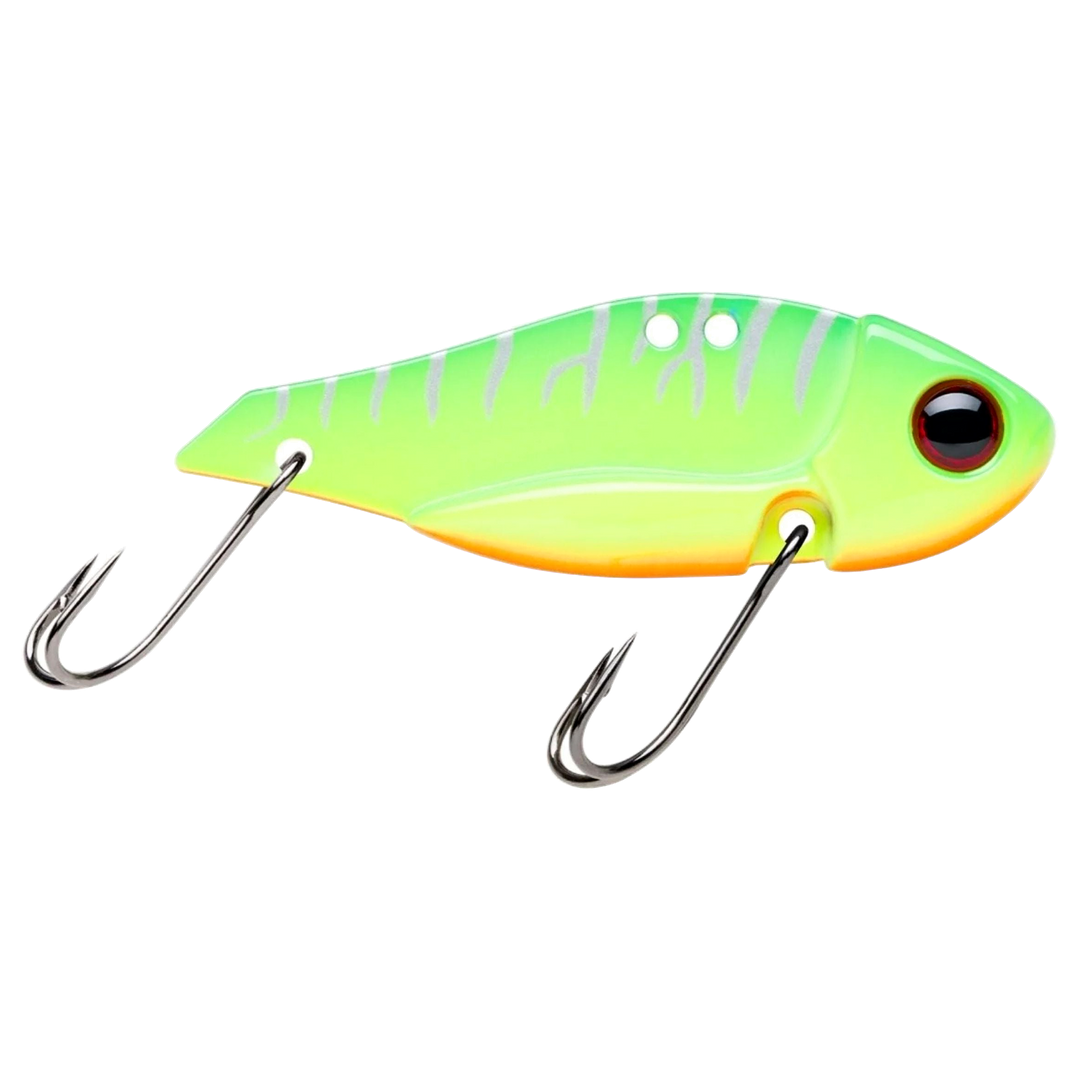 Storm Gomoku Ultra Blade 7.5g 4cm Firetiger sivulta, pää oikealla
