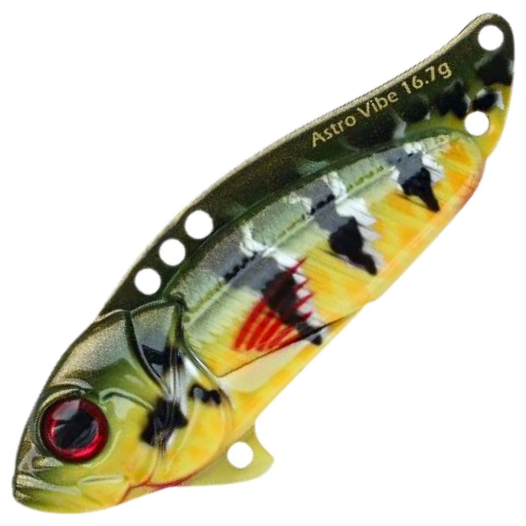Strike Pro Astro Vibe UV Blade 16.7g 5.5cm, väri C506F: kellanvihreä runko, mustat laikut ja oranssi täplä