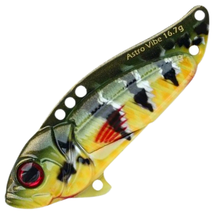 Strike Pro Astro Vibe UV Blade 16.7g 5.5cm, väri C506F: kellanvihreä runko, mustat laikut ja oranssi täplä