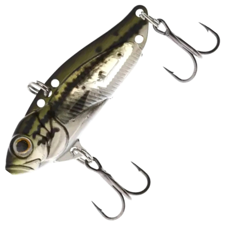 Strike Pro Astro Vibe UV Blade 16.7g 5.5cm, väri EKG: tummanvihreä selkä, hopeinen kylki ja tummat laikut