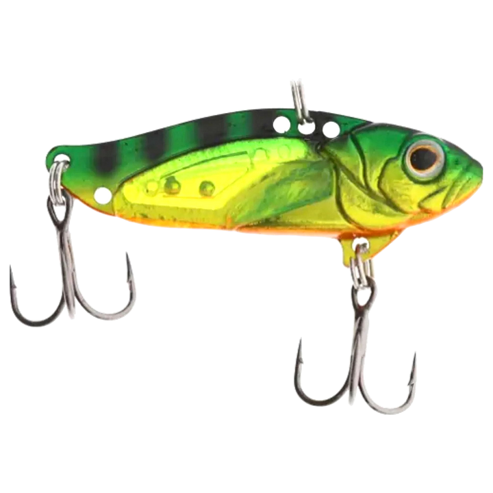 Strike Pro Astro Vibe UV Blade 16.7g 5.5cm Firetiger sivulta, pää oikealla