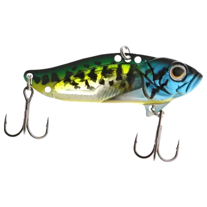Strike Pro Astro Vibe UV Blade 16.7g 5.5cm Venom Perch sivulta, pää oikealla