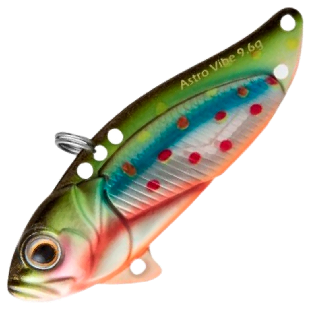 Strike Pro Astro Vibe UV Blade 9.6g 4.5cm, väri 964E: vihreä selkä, sininen kylkiraita ja punaiset täplät