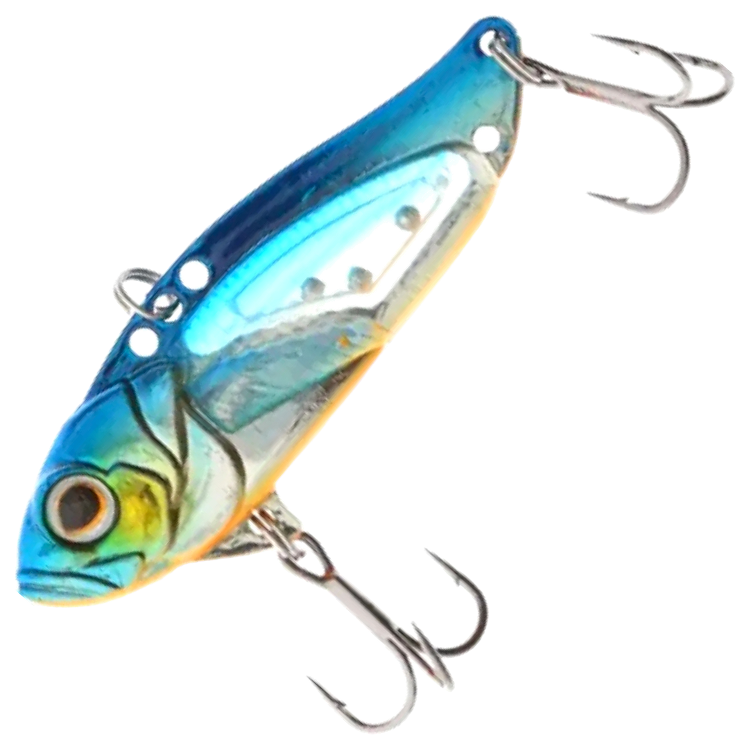 Strike Pro Astro Vibe UV Blade 9.6g 4.5cm, väri Blue Silver OB: sininen selkä, hopeinen kylki ja oranssi vatsa