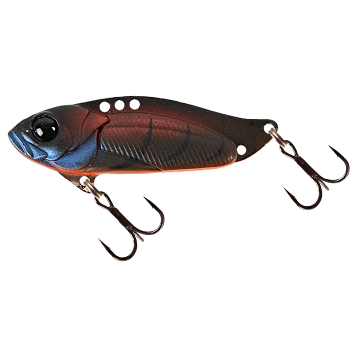 Strike Pro Astro Vibe UV Blade 9.6g 4.5cm Roasted Craw sivulta, pää vasemmalla