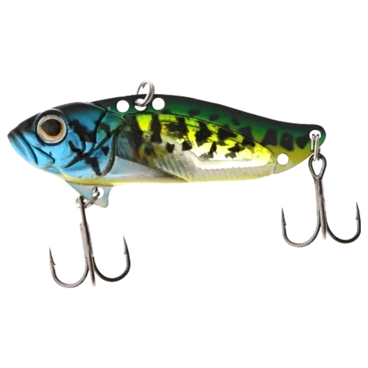 Strike Pro Astro Vibe UV Blade 9.6g 4.5cm Venom Perch sivulta, pää vasemmalla