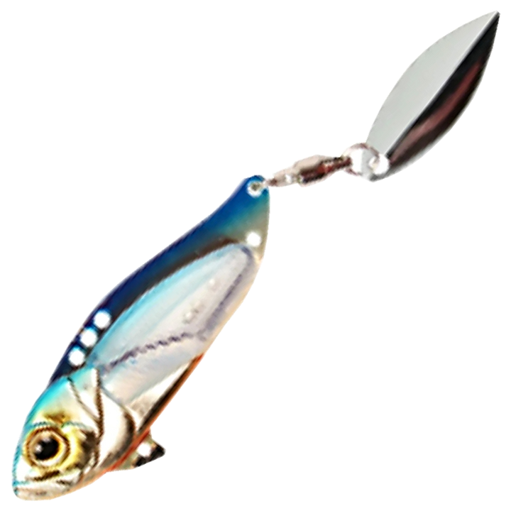 Strike Pro Astro Vibe Willow UV Blade 10,1g 4.5cm, väri Blue Silver OB: sininen selkä, hopeinen kylki ja hopeinen lippa