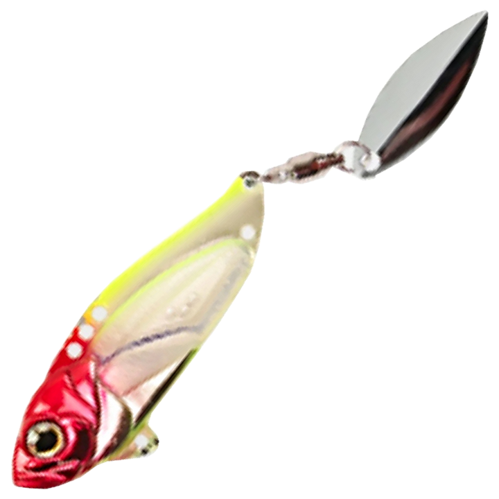 Strike Pro Astro Vibe Willow UV Blade 10,1g 4.5cm, väri Clown: punainen pää, keltainen selkä, vaalea kylki ja hopeinen lippa