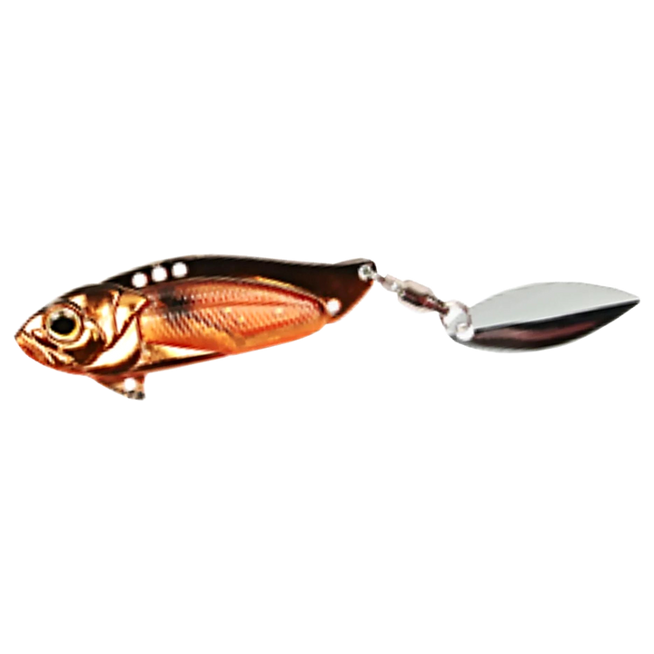 Strike Pro Astro Vibe Willow UV Blade 10,1g 4.5cm Golden Shiner sivulta, pää vasemmalla