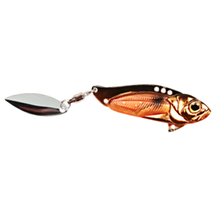 Strike Pro Astro Vibe Willow UV Blade 10,1g 4.5cm Golden Shiner sivulta, pää oikealla