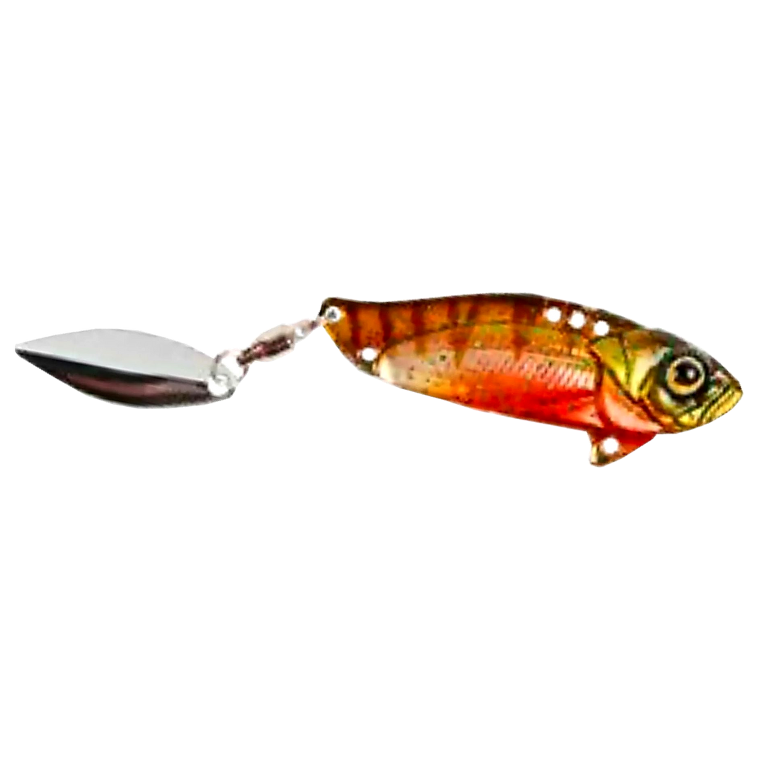 Strike Pro Astro Vibe Willow UV Blade 10,1g 4.5cm Hot Perch sivulta, pää oikealla
