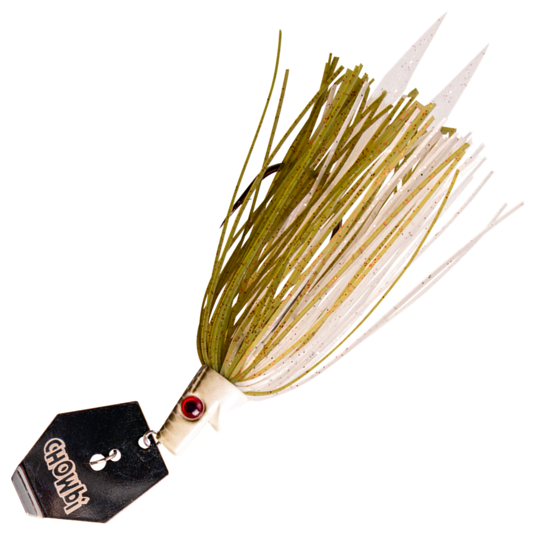 Strike Pro Pig Hula Chatterbait 11g, väri Lamb Of God: oliivinvihreä pää, oliivinvihreä ja valkoinen helma, musta lapa