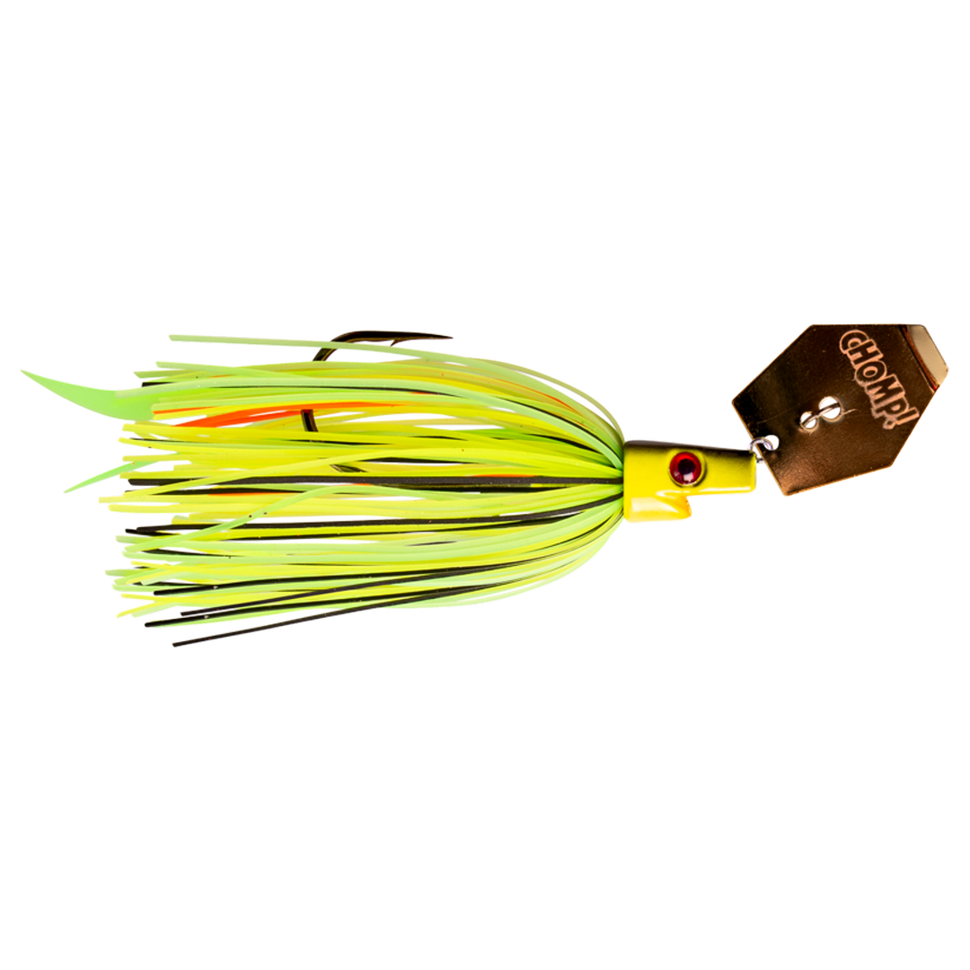 Strike Pro Pig Hula Chatterbait 11g Lawn Mower sivulta, pää oikealla
