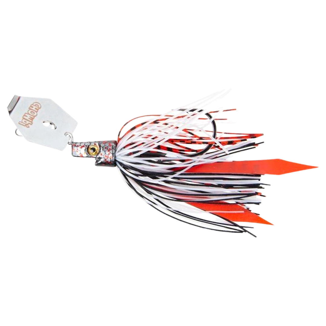 Strike Pro Pig Hula Chatterbait 11g Vampire sivulta, pää vasemmalla