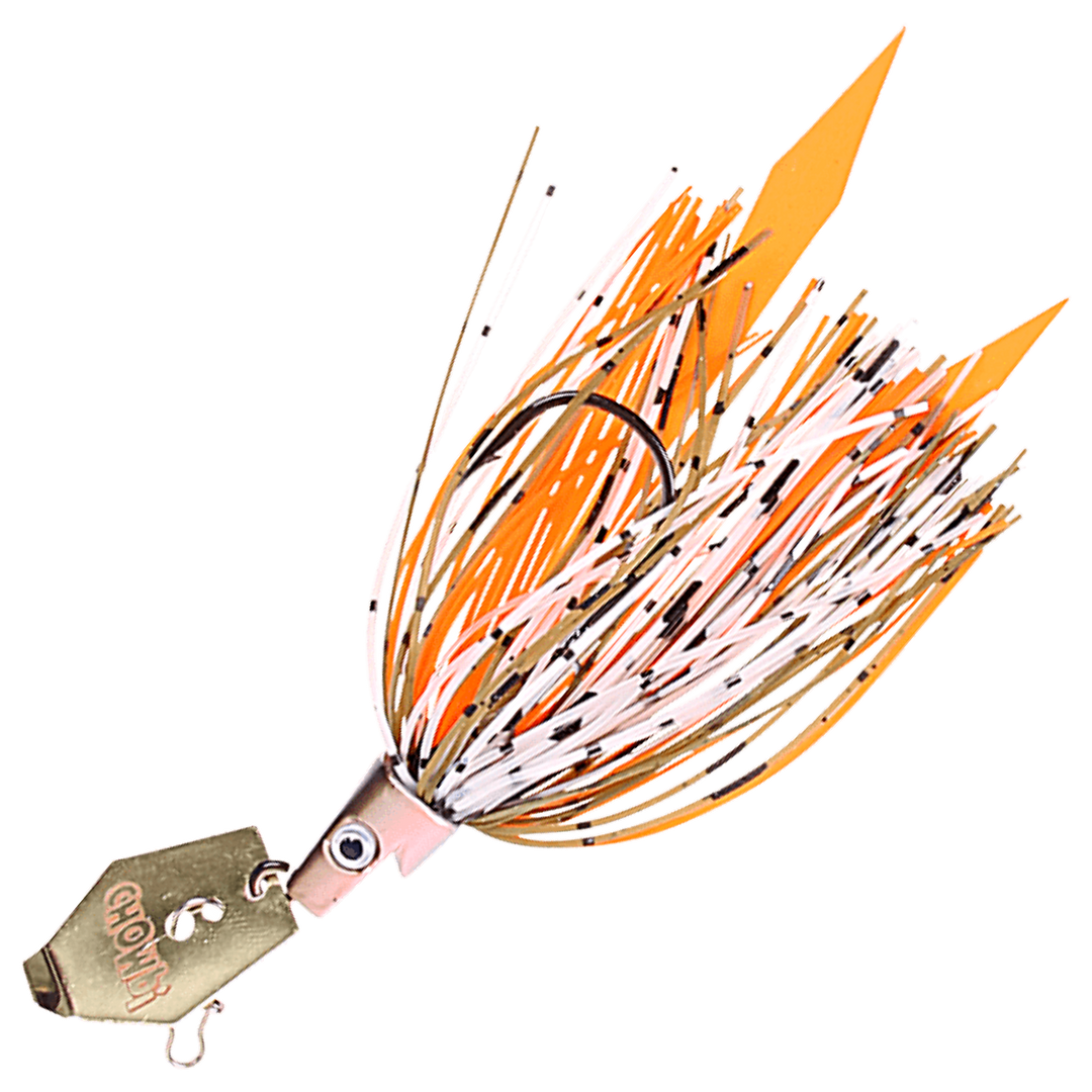 Strike Pro Pig Hula Chatterbait 21g, väri Blue Gill: vaaleanpunainen pää, oranssi ja valkoinen helma, hopeinen lapa