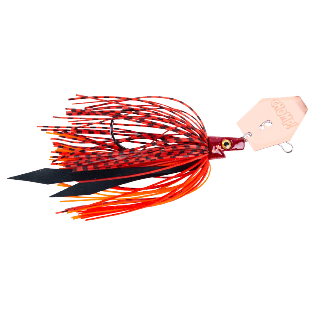 Strike Pro Pig Hula Tiny Chatterbait 7g Craw Cracker sivulta, pää oikealla