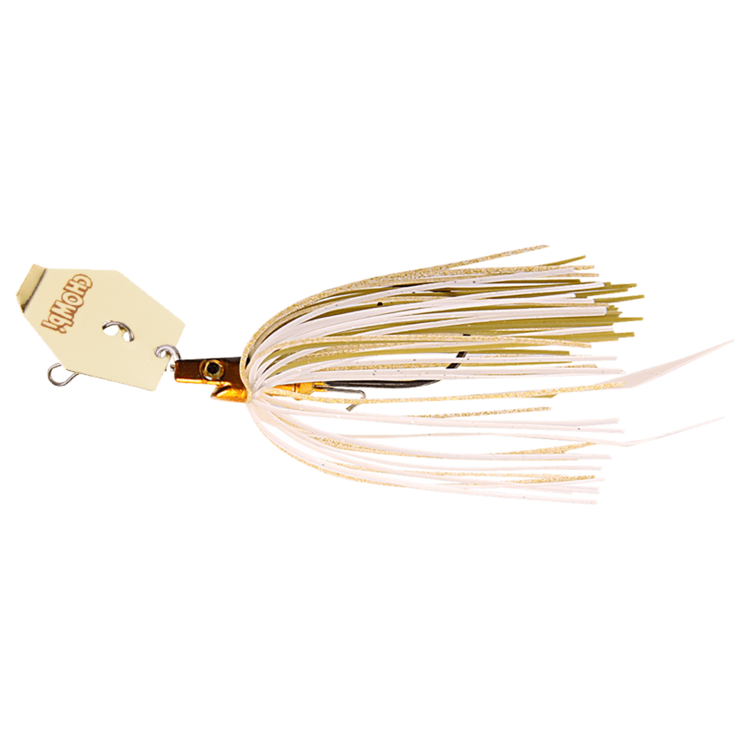 Strike Pro Pig Hula Tiny Chatterbait 7g Golden Shiner sivulta, pää vasemmalla