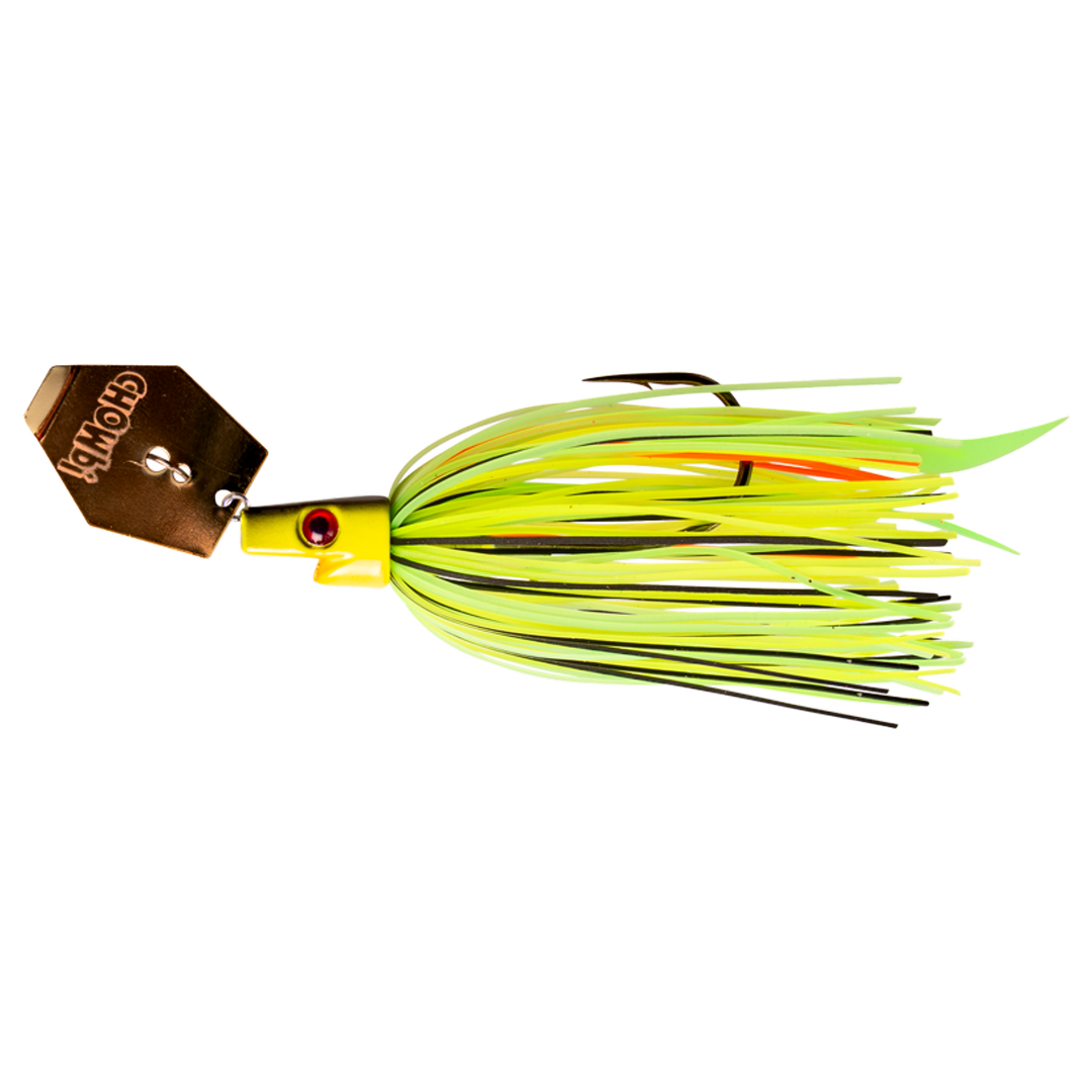Strike Pro Pig Hula Tiny Chatterbait 7g Lawn Mower sivulta, pää vasemmalla