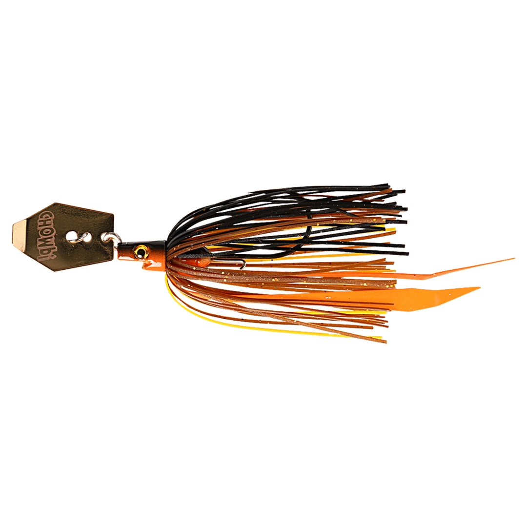 Strike Pro Pig Hula Tiny Chatterbait 7g Yellow Perch sivulta, pää vasemmalla