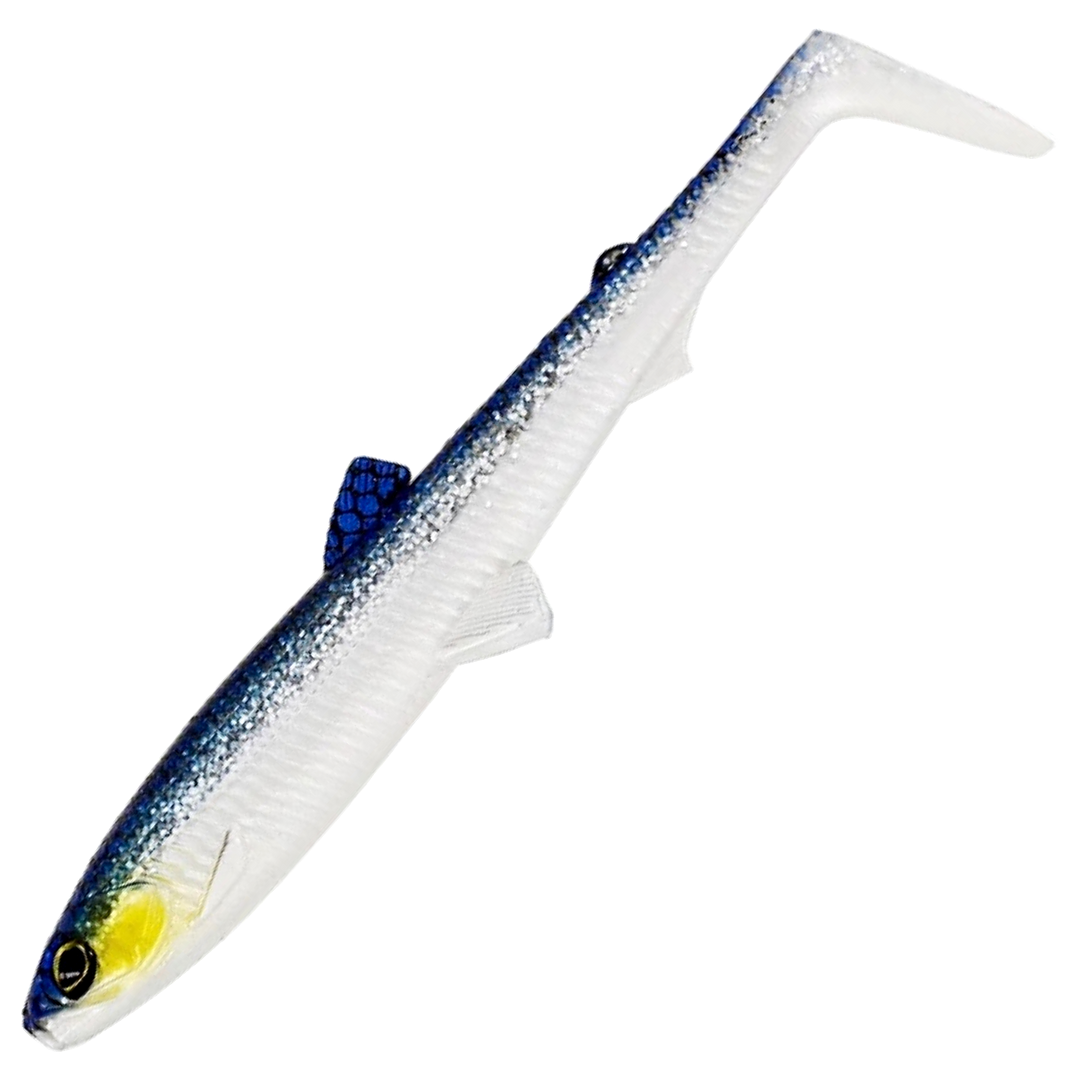 Westin Bullteez Shadtail Jigi 12.5cm, väri Blue Headlight: sininen selkä ja hopeanvalkoinen kylki