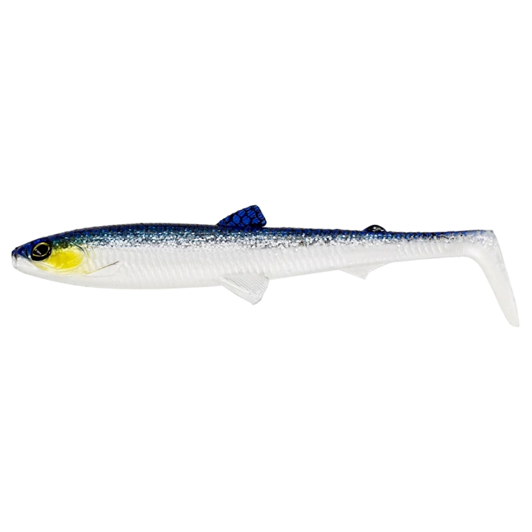 Westin Bullteez Shadtail Jigi 12.5cm Blue Headlight sivulta, pää vasemmalla