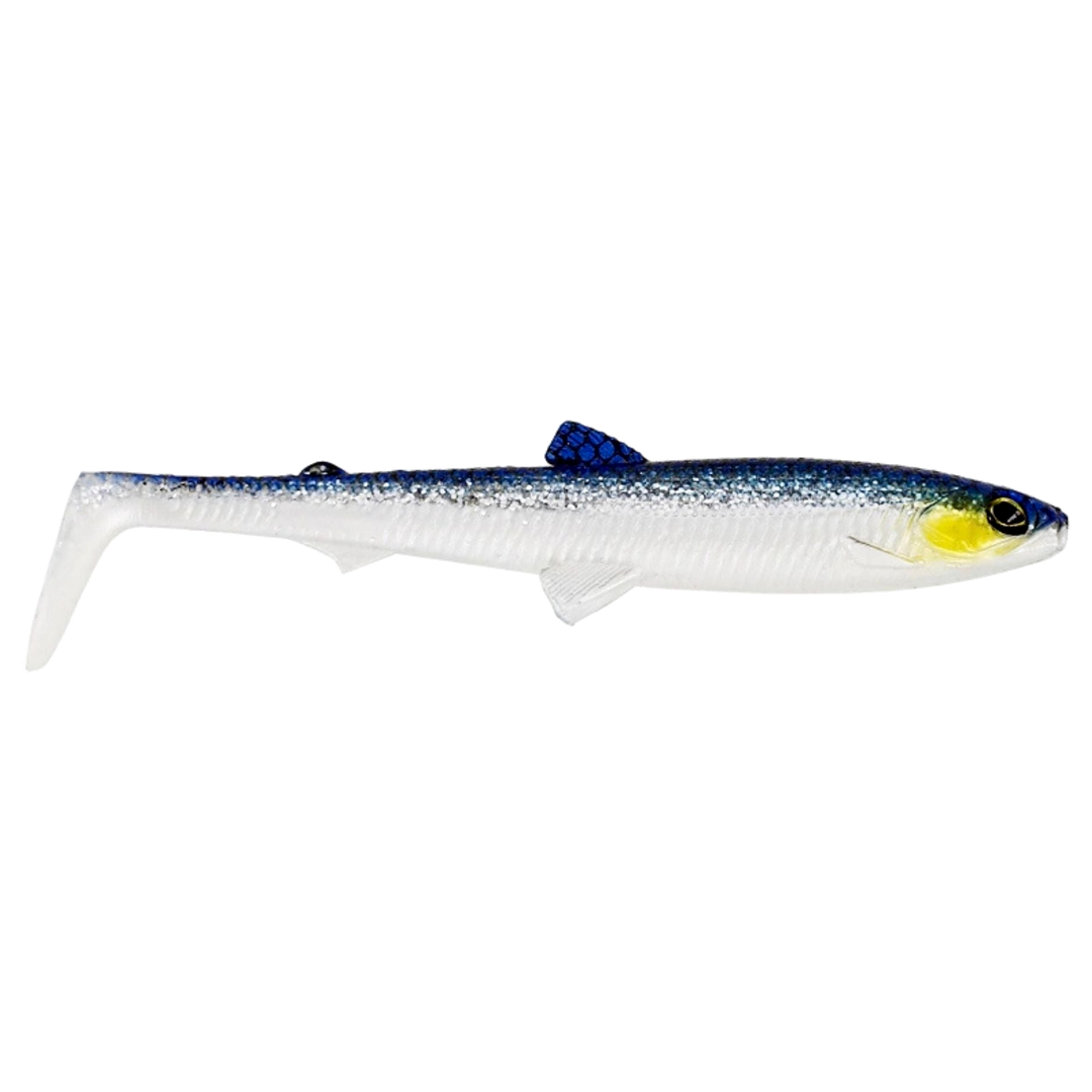 Westin Bullteez Shadtail Jigi 12.5cm Blue Headlight sivulta, pää oikealla