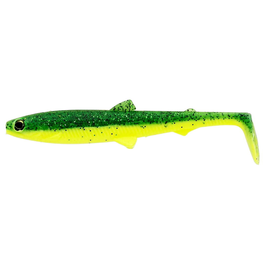 Westin Bullteez Shadtail Jigi 12.5cm Fireflash sivulta, pää vasemmalla