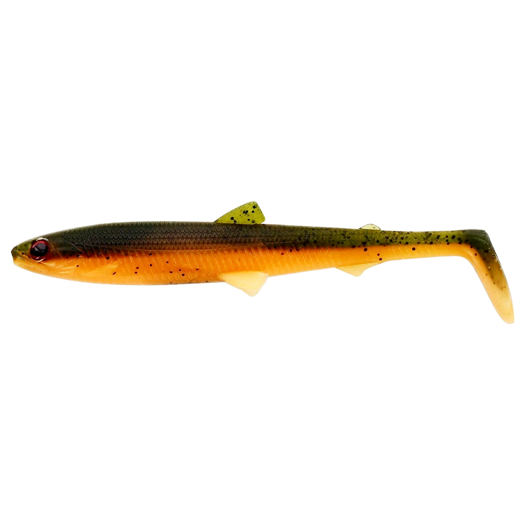 Westin Bullteez Shadtail Jigi 9.5cm UV Craw sivulta, pää vasemmalla