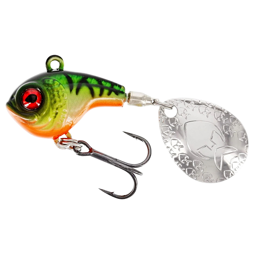 Westin DropBite Spintail 8g 2.6cm Firetiger sivulta, pää vasemmalla
