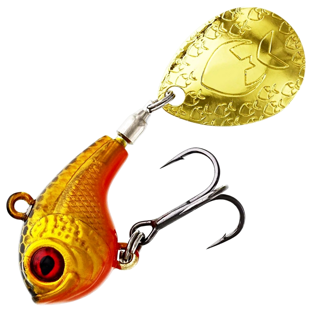 Westin DropBite Spintail 8g 2.6cm, väri Gold Rush: kullanoranssi runko, punainen leuka ja kultainen lippa