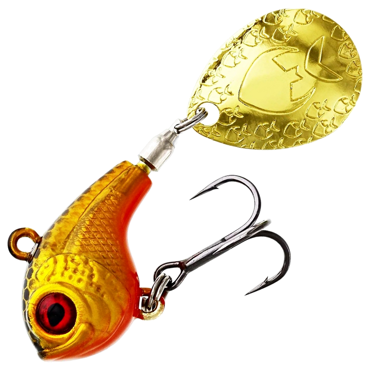 Westin DropBite Spintail 8g 2.6cm, väri Gold Rush: kullanoranssi runko, punainen leuka ja kultainen lippa