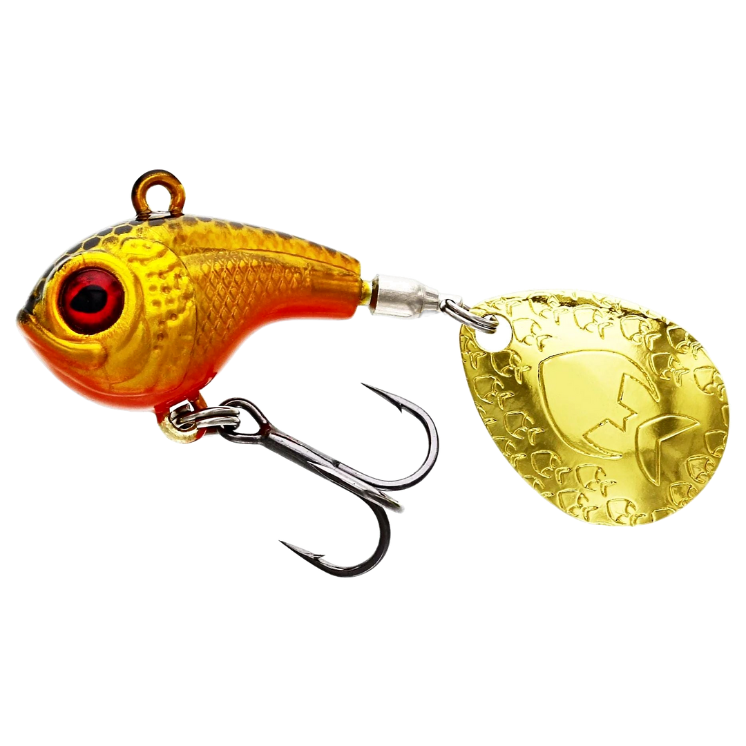 Westin DropBite Spintail 8g 2.6cm Gold Rush sivulta, pää vasemmalla