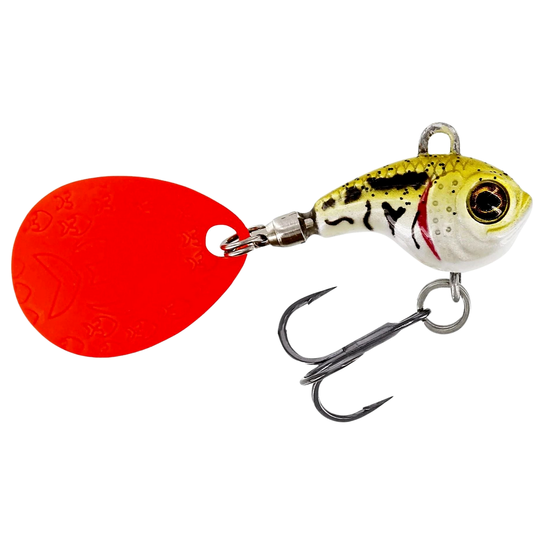 Westin DropBite Tungsten Spintail 1.6cm 7g Pearl Stickleback sivulta, pää oikealla