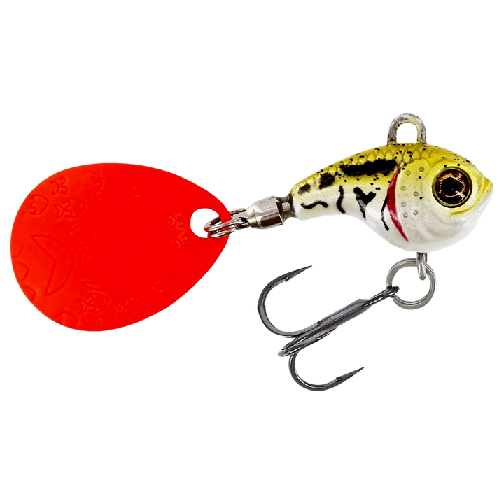 Westin DropBite Tungsten Spintail 1.6cm 7g Pearl Stickleback sivulta, pää oikealla