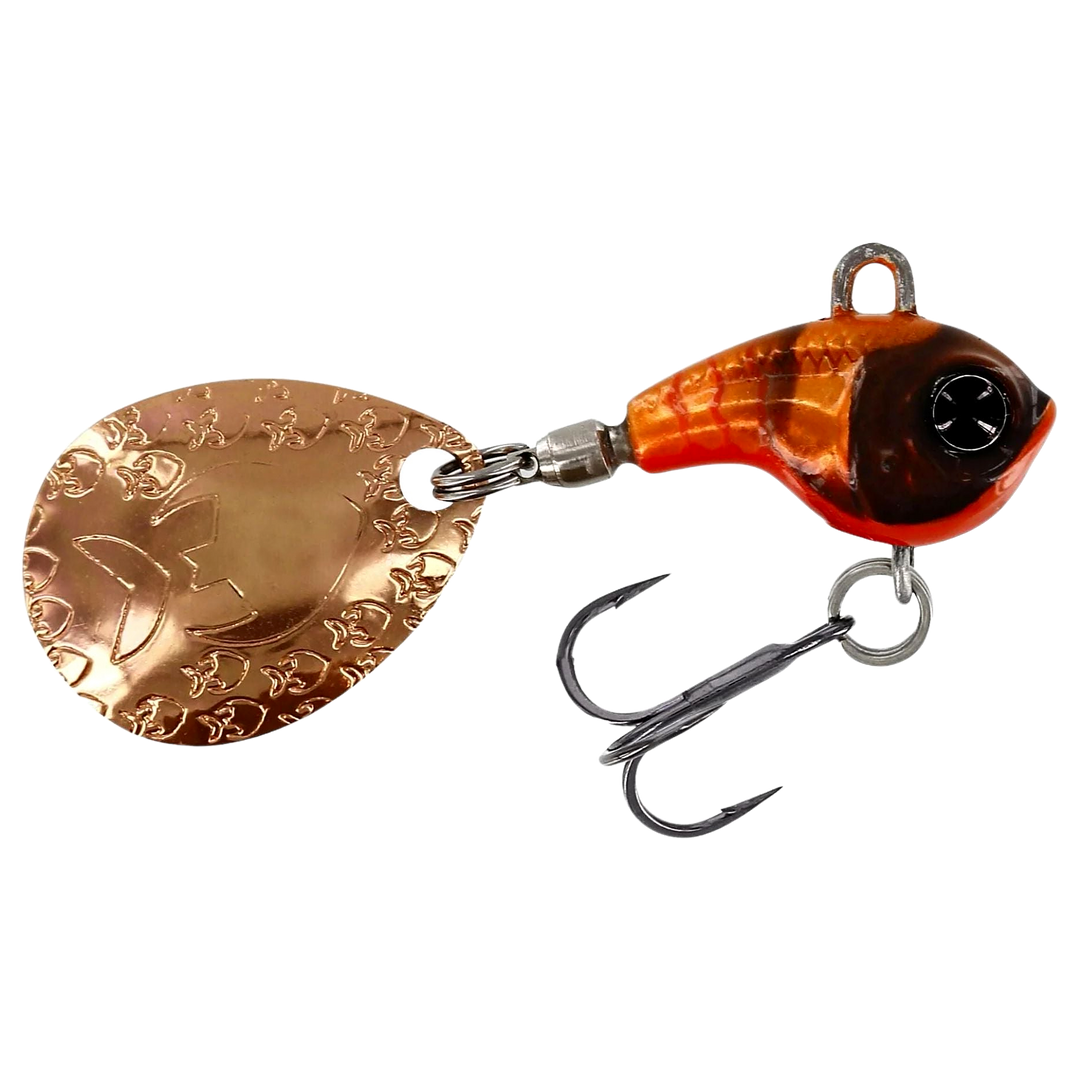 Westin DropBite Tungsten Spintail 1.8cm 9g Fire Craw sivulta, pää oikealla