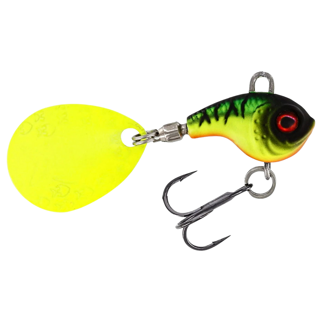Westin DropBite Tungsten Spintail 2.2cm 18g Firetiger sivulta, pää oikealla