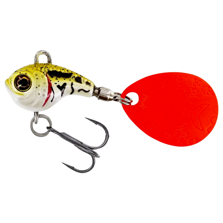Westin DropBite Tungsten Spintail 2cm 13g Pearl Stickleback sivulta, pää vasemmalla