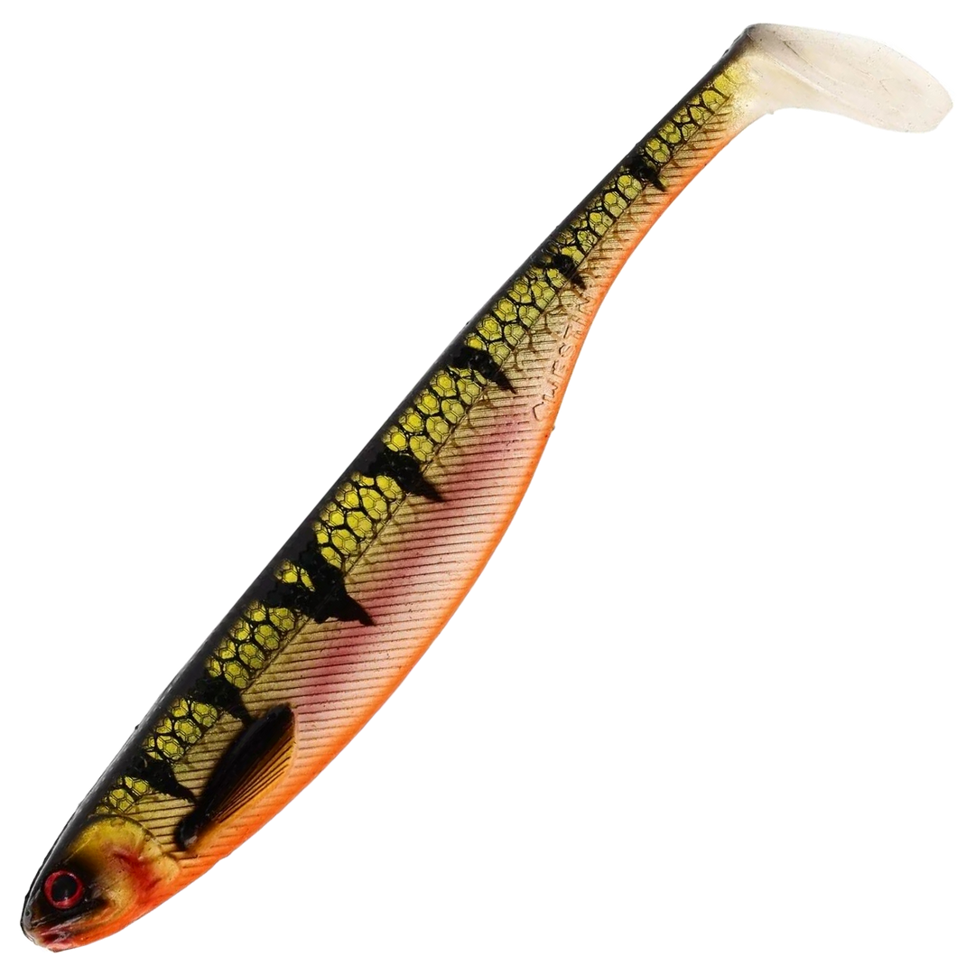 Westin ShadTeez Slim Jigi 10cm, väri Bling Perch: oranssi runko, tummat raidat ja vaalea pyrstö