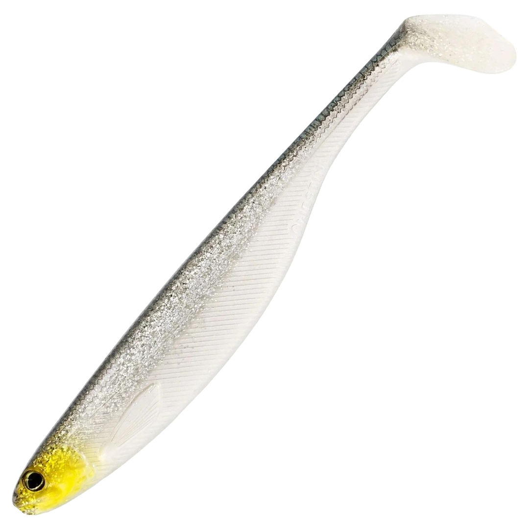 Westin ShadTeez Slim Jigi 10cm, väri Headlight: hopeanvalkoinen runko ja keltainen kuono