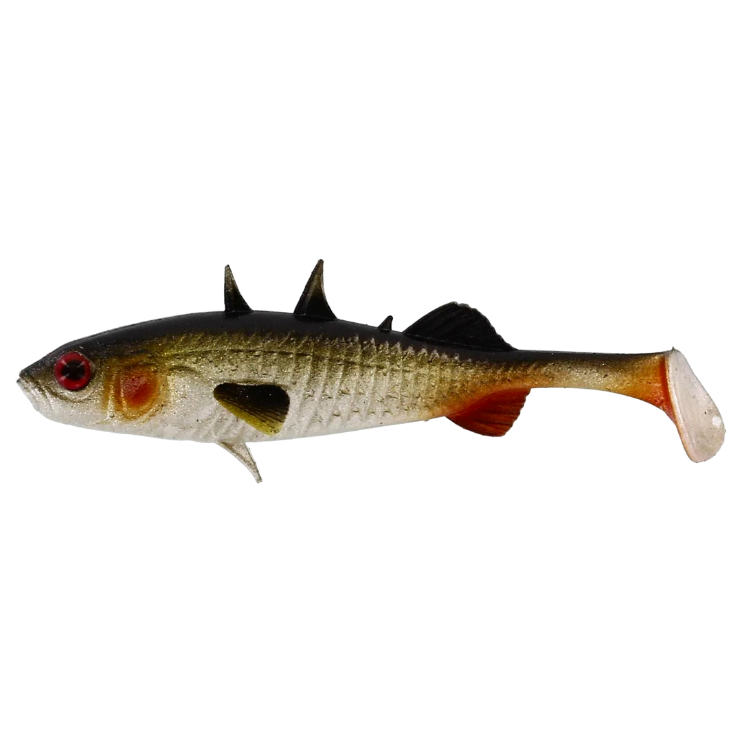 Westin Stickleback Shadtail Jigi 5.5cm Lively Roach sivulta, pää vasemmalla