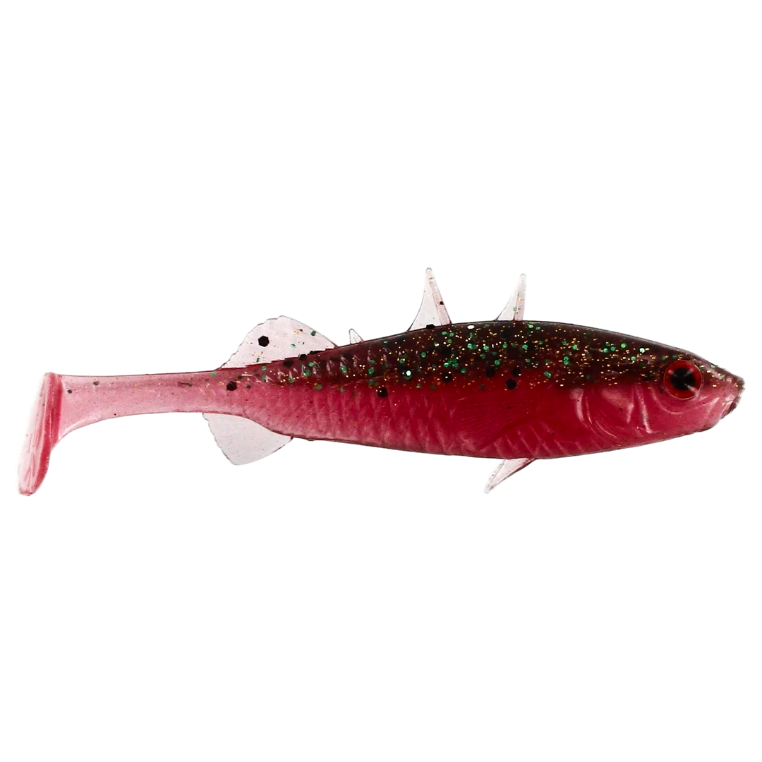 Westin Stickleback Shadtail Jigi 5.5cm Sangria sivulta, pää oikealla